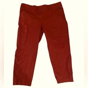 Ann Taylor Loft Outlet Original Distressed Cropped Pants. Rust color Sz 10